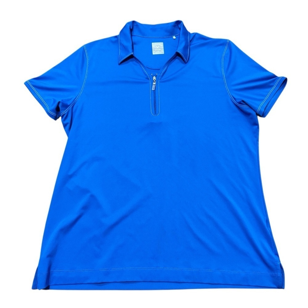 Callaway Women’s Industrial Stitch Short Sleeve Golf Polo Royal Blue Size XL